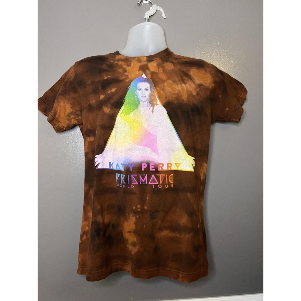 Katy Perry Shirt Mens Medium Brown Tie Dye Prismatic World Tour Graphic Tee - Picture 2 of 8